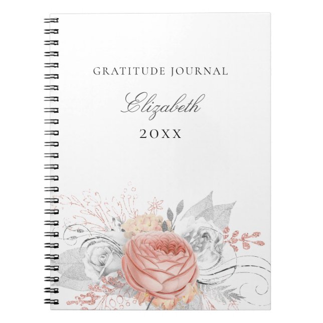 Journal de reconnaissance rose or floral argent fe (Devant)