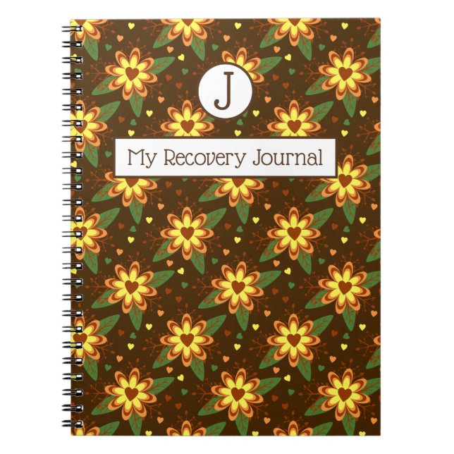 Journal de récupération Brown & Carnet Floral Or (Devant)