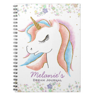 Journal de rêve personnalisé de l'Unicorne endormi