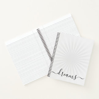 Journal de rêve personnalisé White Sunburst