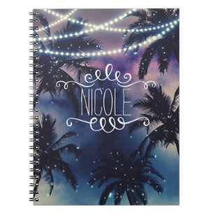 Journal de soirée de plage aux lumières du ciel no