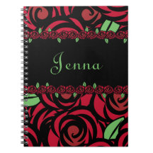 Journal de spirale de rose rouge