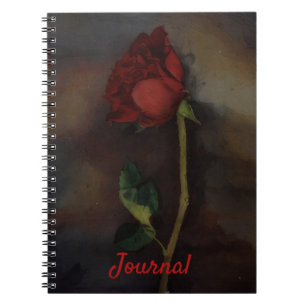 Journal de style gothique à la rose rouge foncé