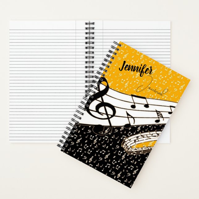 journal de thème musical personnalisé en or (À l'intérieur)