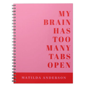 Journal de typographie rouge, rose