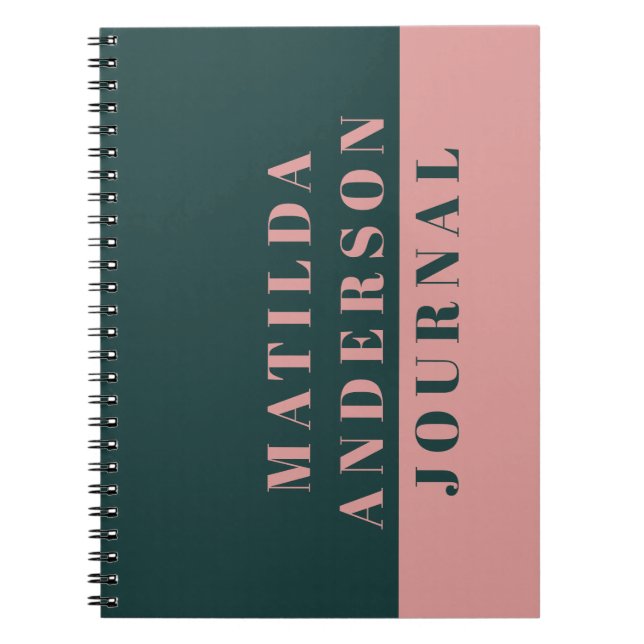 Journal de typographie verte et rose (Devant)