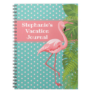 Journal de vacances de Flamant rose rose tropical 