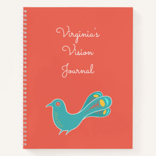 Journal de vision d'oiseaux bleus personnalisable