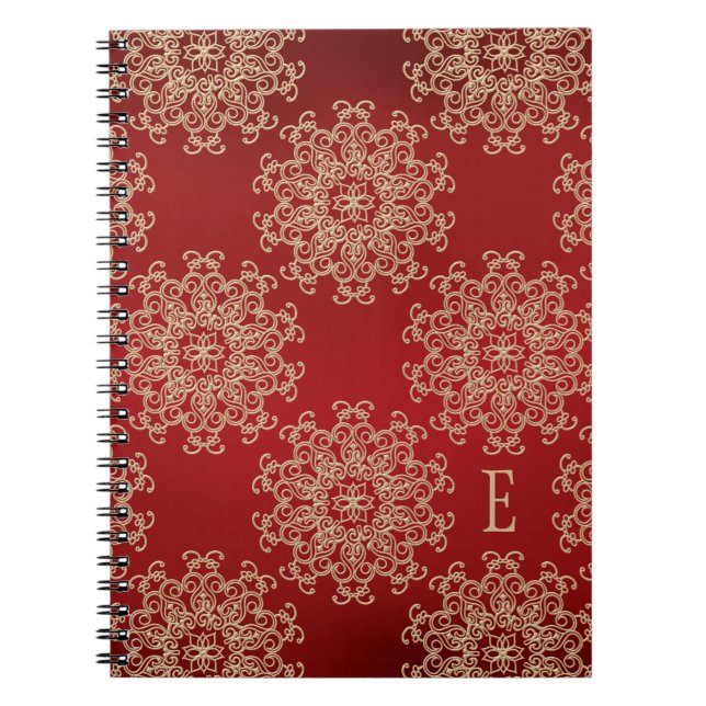 Journal décoré d'un monogramme de carnet de rouge (Devant)