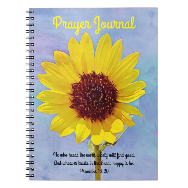Journal des écritures de prières de tournesol bril (Devant)