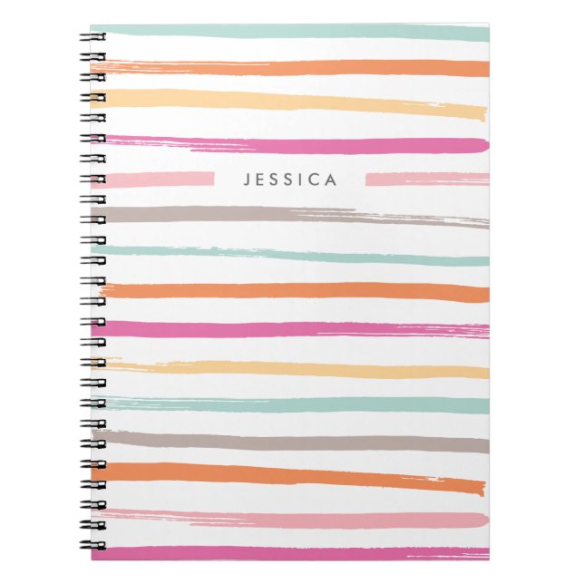 Journal des rayures de fruits - Tangerine (Devant)