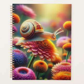 Journal d'escargot avec fleurs