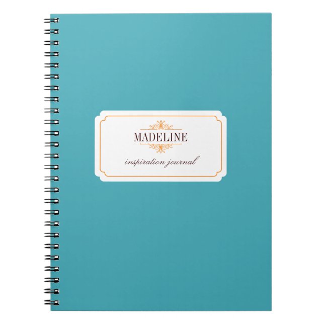 Journal d'inspiration simple orange turquoise bleu (Devant)