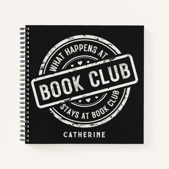 Journal du club de lecture de style noir simple (Devant)