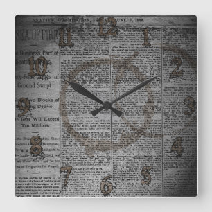 Journal et café Stains Mur Horloge