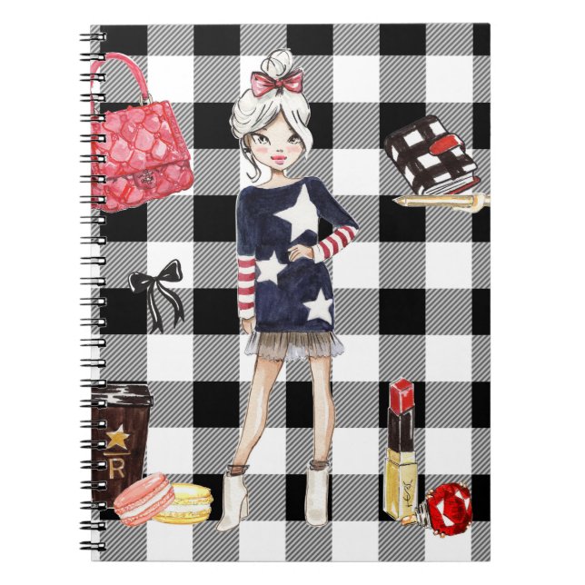 journal et carnets de fille du planificateur (Devant)