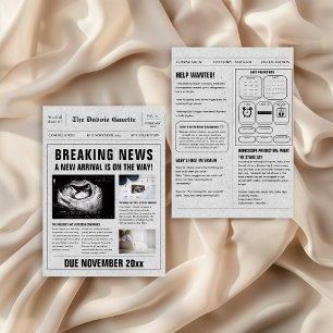 Journal Faire-part de grossesse révélateur de bébé