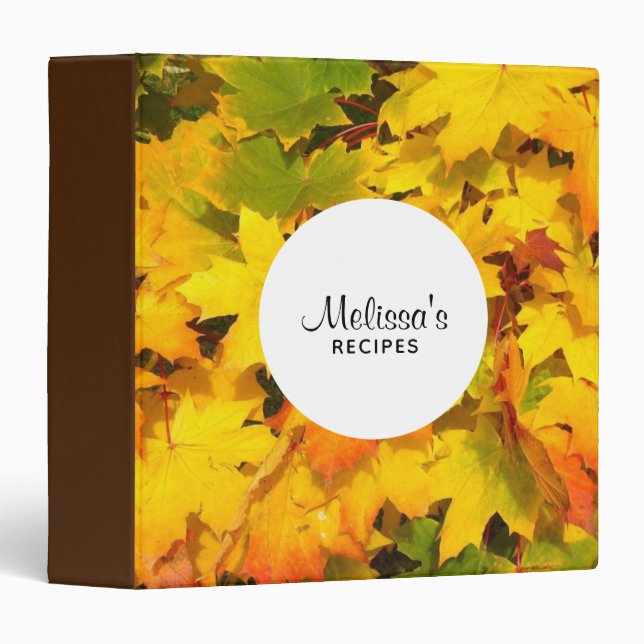 Journal Fall Maple Leaves with Autumn Colours Binder (Front/Spine)
