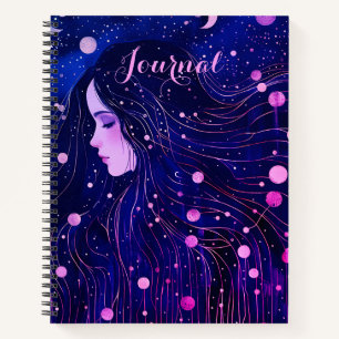 Journal Femme Céleste Déesse Lune Étoiles