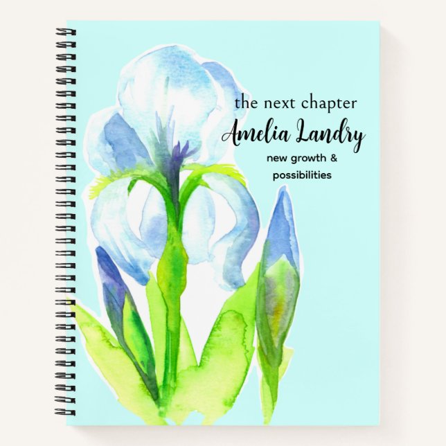 Journal Fleur de Naissance Février Iris Bleu (Devant)