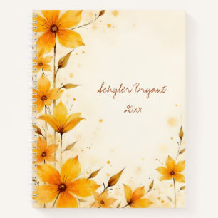 Journal floral à reliure spirale Fleurs sauvages J