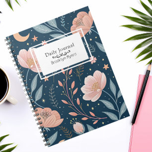 Journal floral BOHO nom personnalisé/