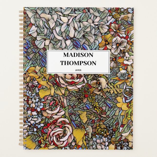 Journal floral en verre feuilleté personnalisé (Devant)