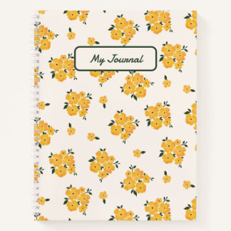 Journal floral jaune personnalisé