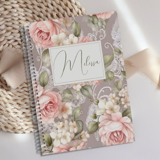 Journal floral Rose romantique personnalisé (Créateur téléchargé)