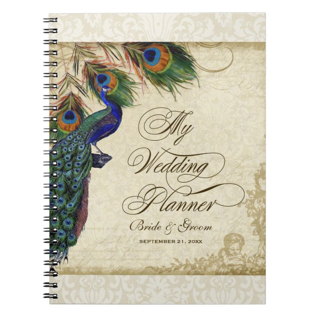 Journal formel de paon et de wedding planner de (Devant)