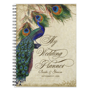 Journal formel de paon et de wedding planner de