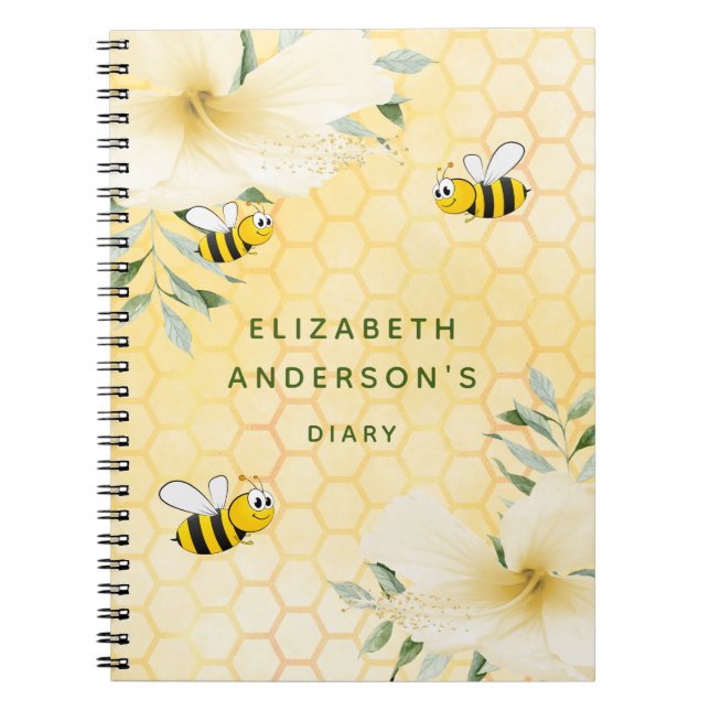 Journal heureux abeilles jaune fleurie collège sta (Devant)