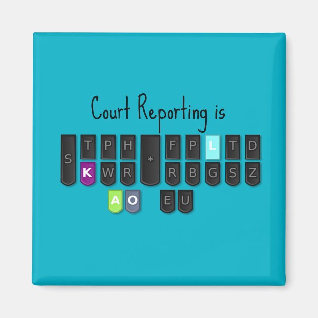 Journal judiciaire est Cool Steno Clavier Magnet (Devant)