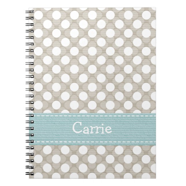 Journal kaki et bleu de carnet de notes à spirale (Devant)
