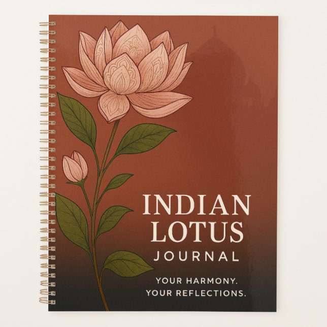 Journal Lotus Indien : Cahier Inspiré de la Nature (Devant)