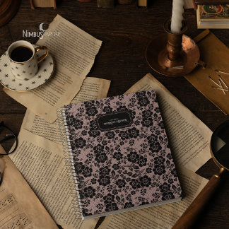 Journal moderne victorien noir en dentelle rose bl