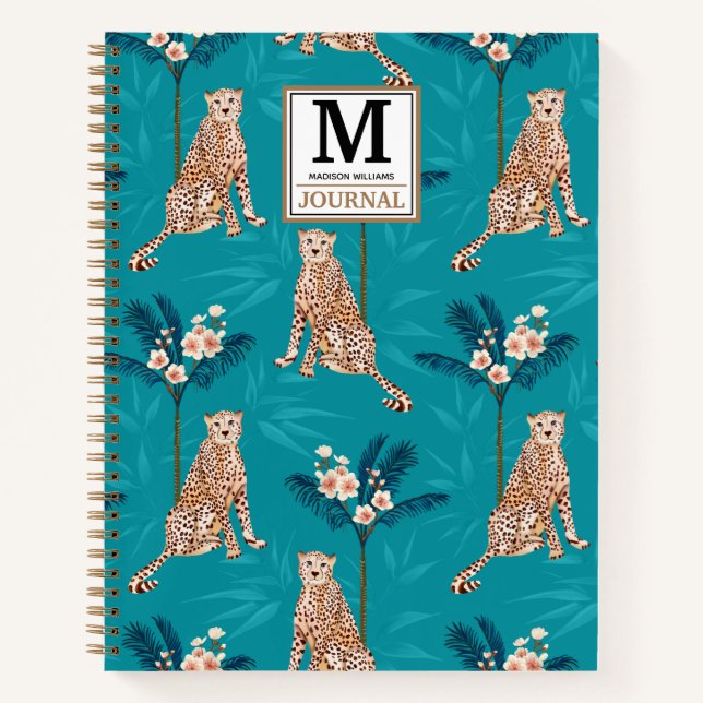 Journal Motif de Monogramme Leopard Palm Personnal (Devant)