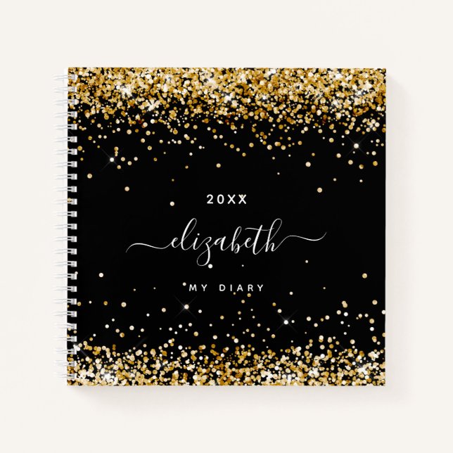 Journal noir confetti nom script (Devant)