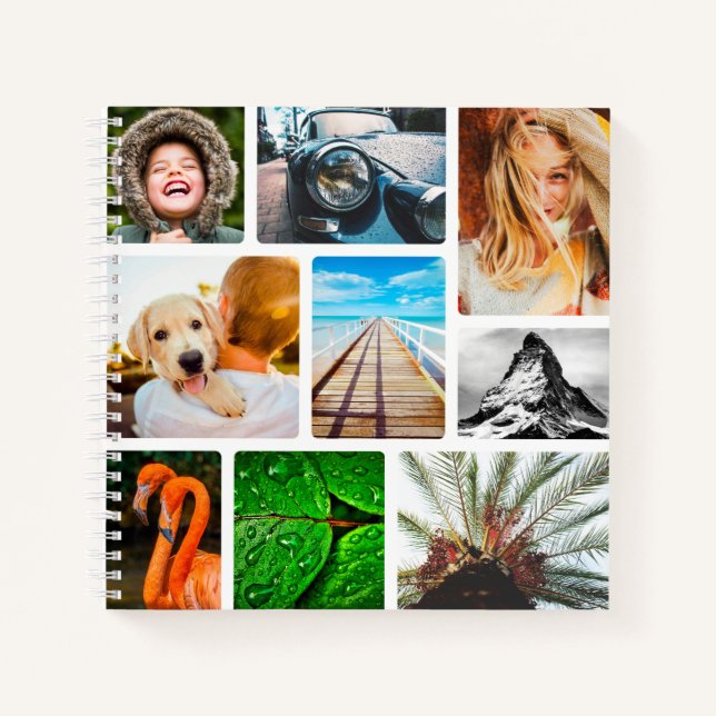 Journal personnalisé 18 Photo Collage cadre blanc (Devant)