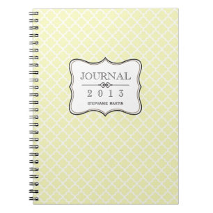 Journal personnalisé avec carreaux marocains jaune