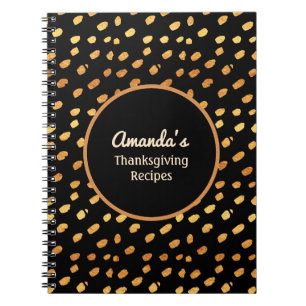 Journal personnalisé avec monogramme noir et or
