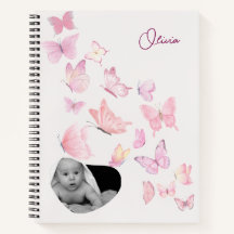 Journal personnalisé de garde de bébé - Papillon