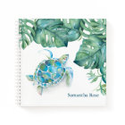 Journal personnalisé de la tortue marine aquarelle