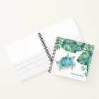 Journal personnalisé de la tortue marine aquarelle