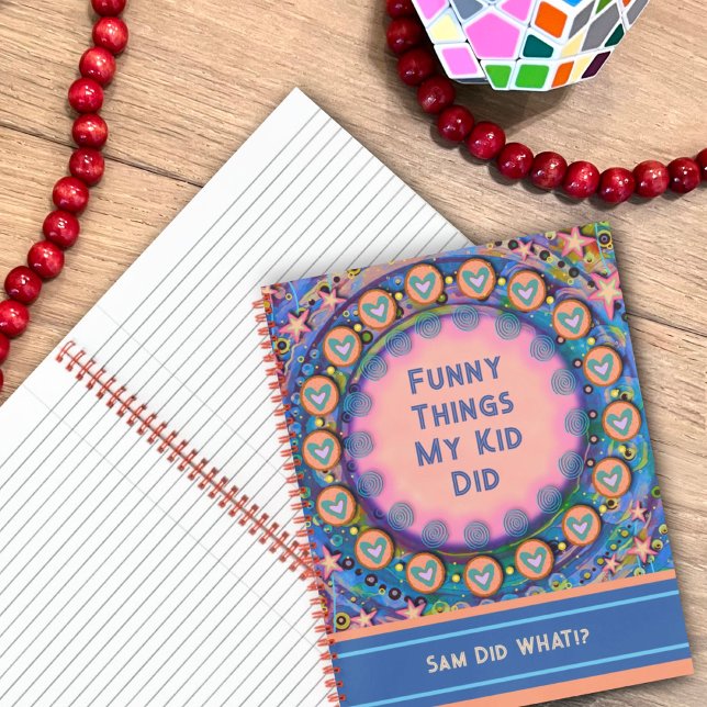 Journal personnalisé des choses drôles que mon enf (Capture the funny things your kid does with this heart and star journal. A fun keepsake. )
