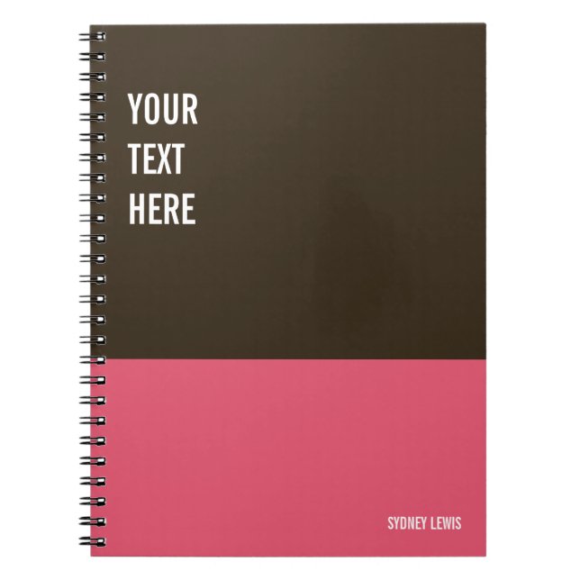 Journal personnalisé rose et Brown, Pad d'écriture (Devant)