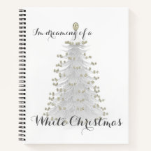 Journal personnel de l'arbre de Noël blanc