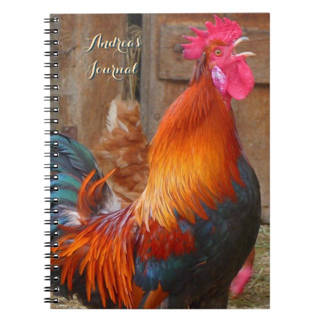 Journal personnel du coq de ferme coloré (Devant)