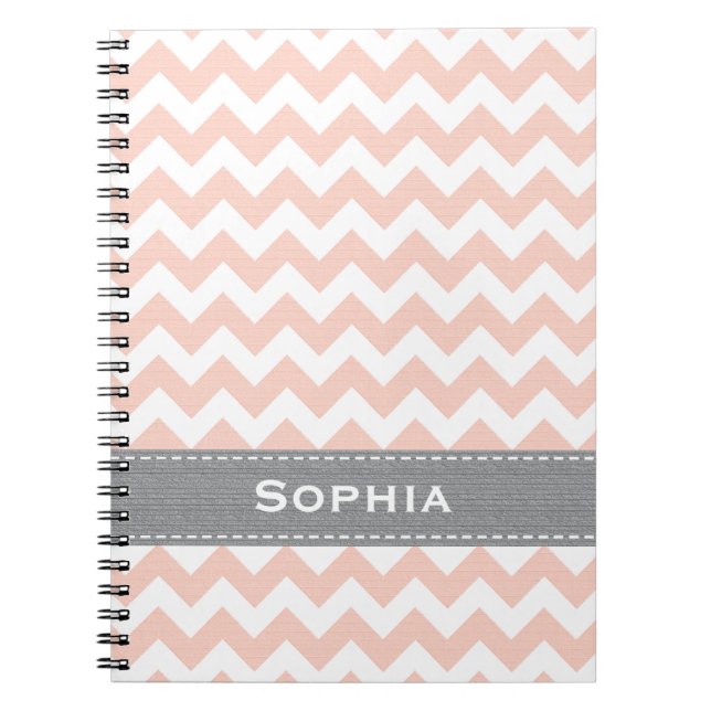 Journal rose et gris de carnet de notes à spirale (Devant)