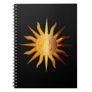 Journal Rouge & Or Signe du Feu Leo Sun Mois de Na
